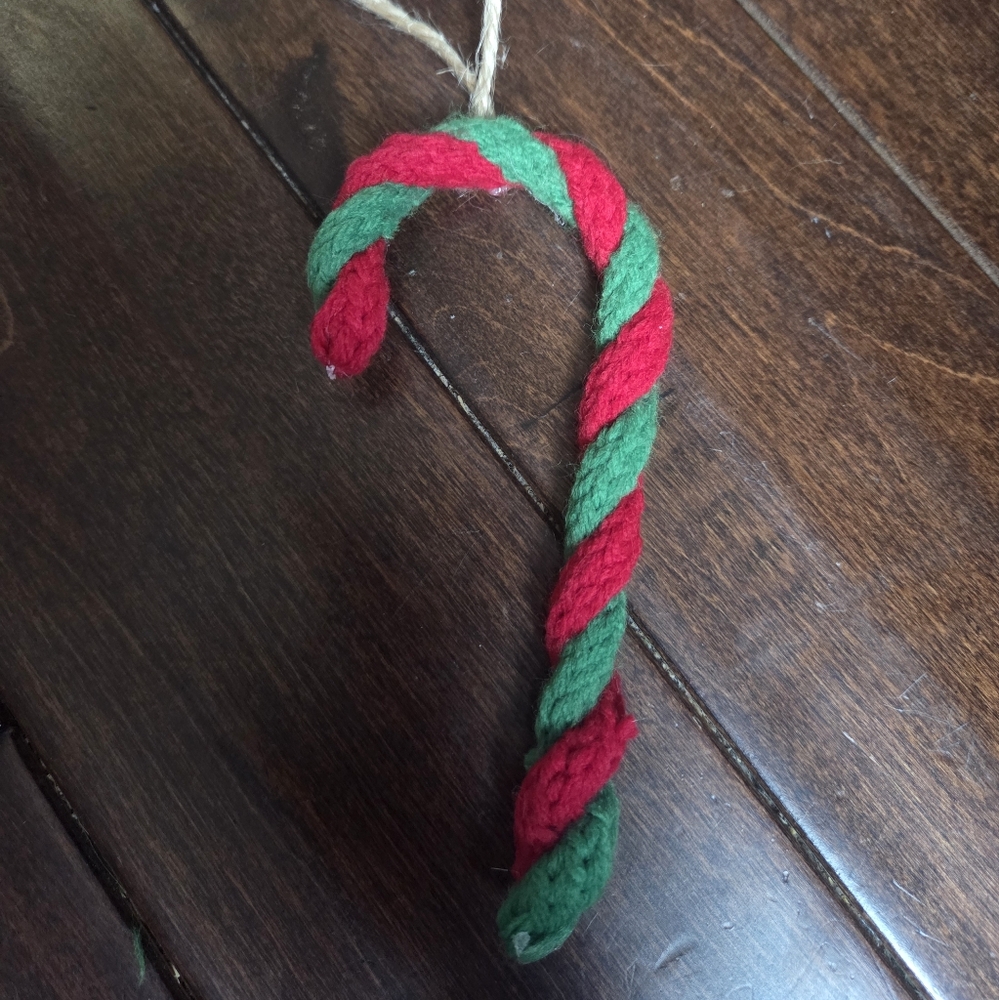Festive Candy Cane Ornament - Red and Green